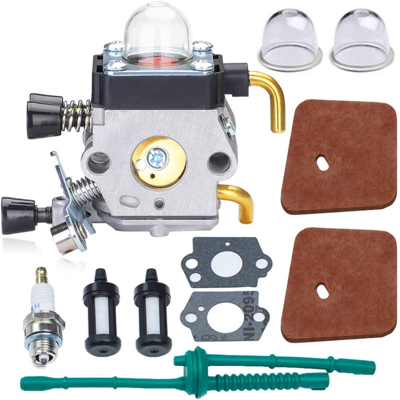HOODELL FS55 Carburetor, Easy-start FS 55 Carb with Rebuild Kit, Premium FS55R FS45 FS38 HL45 Carburetor for ZAMA STIHL String Hedge Trimmer Weed Eater Parts with Fuel Line Kit - Image 1